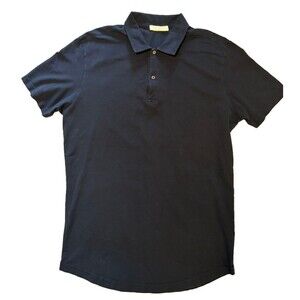 Luca Faloni Mens XL Navy Blue Short Sleeve Cotton Polo Shirt Made in Italy